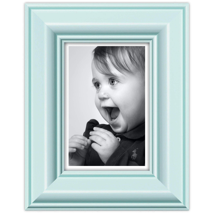 Ramka drewniana FAVARO 2143, nowoczesna fotoramka na zdjęcia, plakaty lub obrazy - kolor miętowy