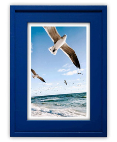 Ramka drewniana RIVOLI 2826, nowoczesna fotoramka na zdjęcia, plakaty lub rysunki - kolor niebieski