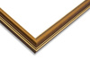 Rama do obrazów, zdjęć oraz plakatów na wymiar LUCA #61. Elegancka klasyczna, drewniana oprawa - kolor orzech złote paski