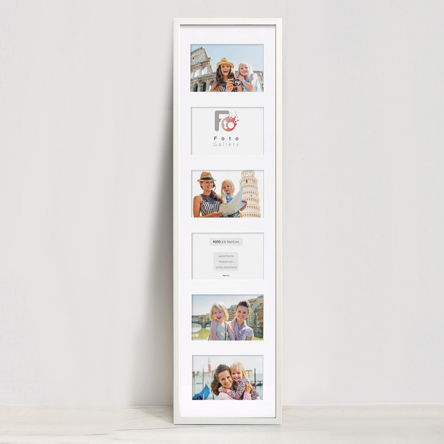 Ramka drewniana galeria passe-partout White 20x80 - kolor biały