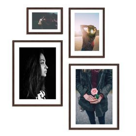 Zestaw brązowych ramek galeria 44 GF0008 1x15x21 1x 21x30  2x 30x40 cm