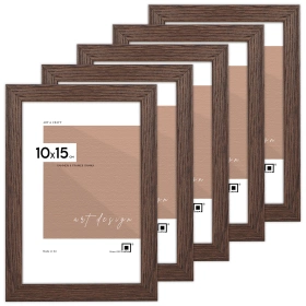 Zestaw 5 brązowych ramek na zdjęcia FDM 6 w rozmiarze 10x15 cm