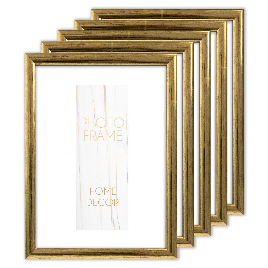 Zestaw ramek drewnianych DIPLO 2861 5 szt. - kolor złoty