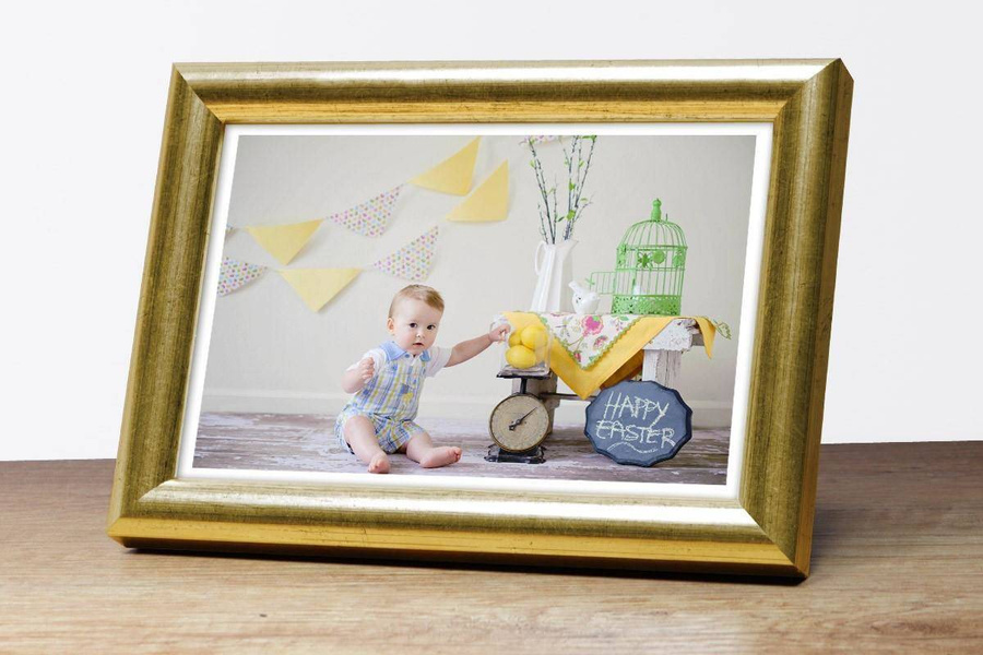 Ramka drewniana SALA 1881, szlachetna fotoramka na zdjęcia, plakaty lub rysunki - kolor złoty antyczny