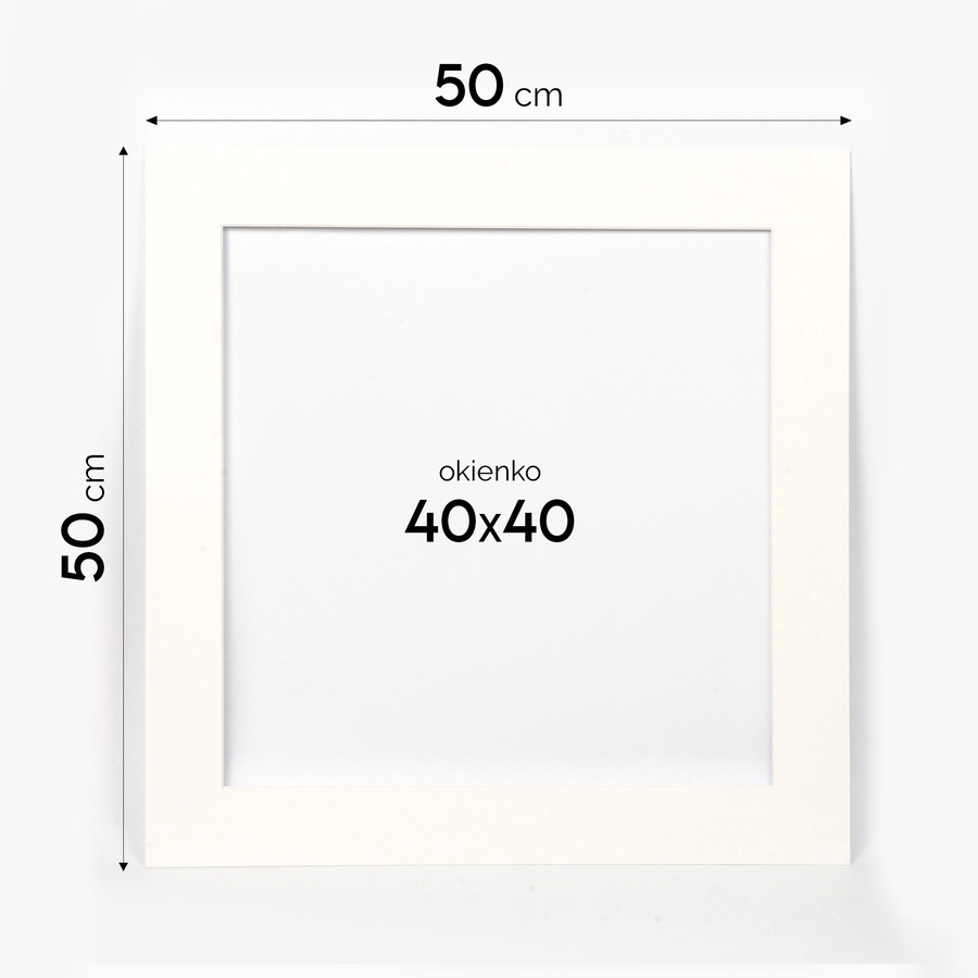 Passe partout 50x50 cm (40x40 cm) LUCA Q5102 SNOW WHITE BIAŁY