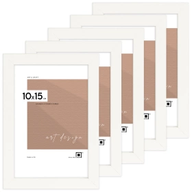 Zestaw 5 białych ramek na zdjęcia FDM 1 w rozmiarze 10x15 cm