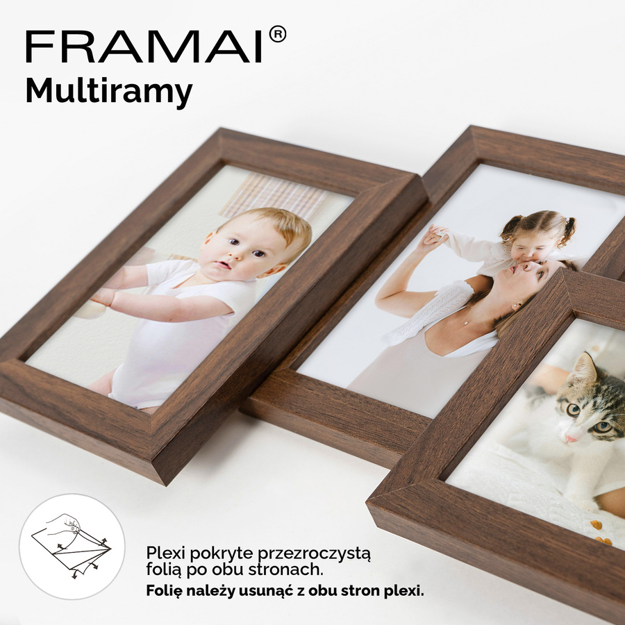 Multirama w brązowym kolorze MULTI HEN 4 na 9 zdjęć ramka na zdjęcia