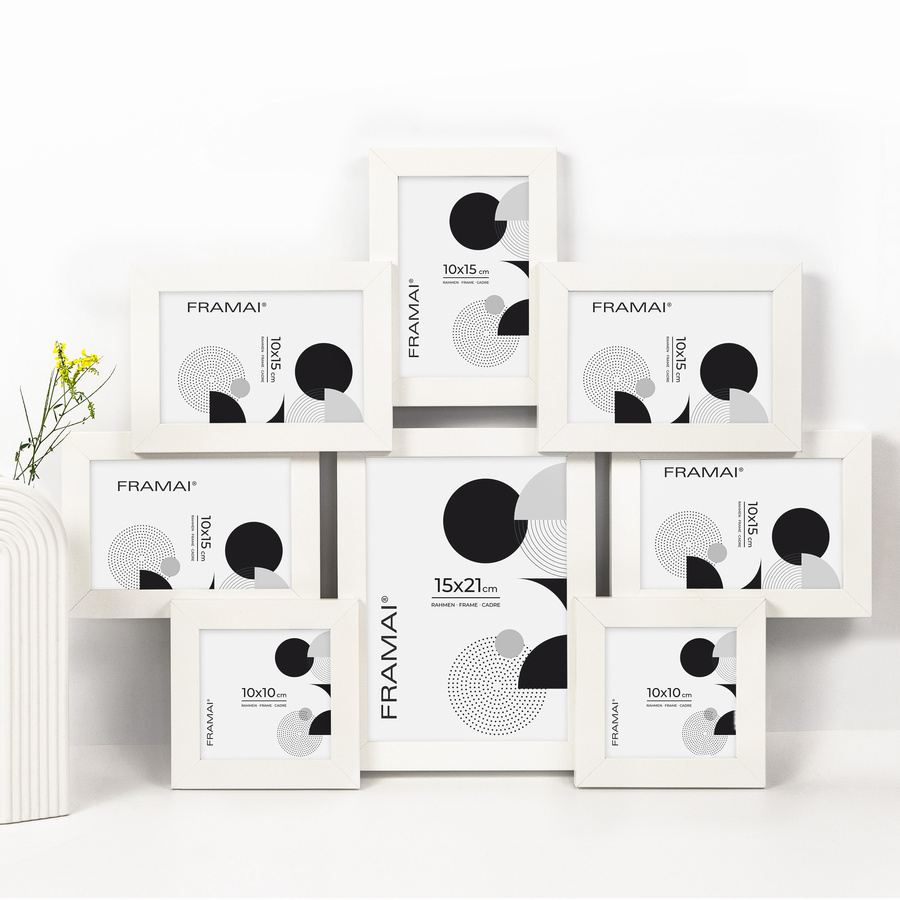 Multirama biała MULTI HEN 1 na 8 zdjęć ramka na zdjęcia