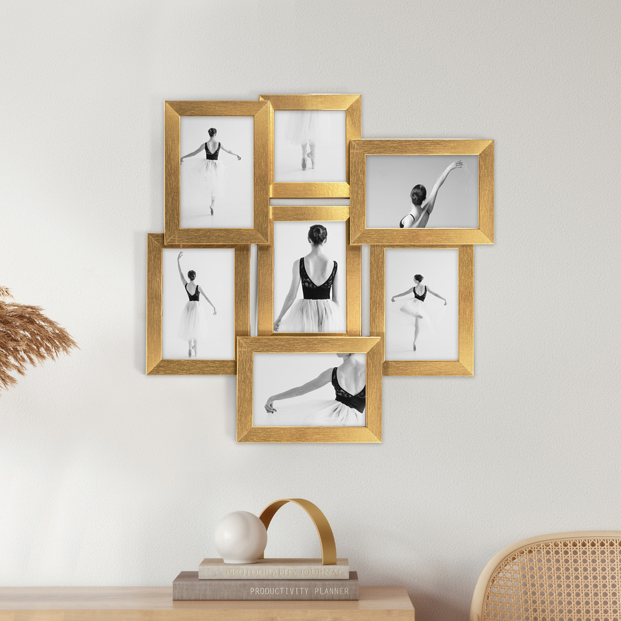 Multirama złota MULTI HEN Z na 7 zdjęć ramka na zdjęcia