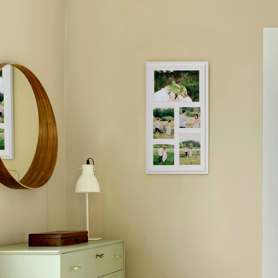 Ramka drewniana galeria passe-partout White 27x50 - kolor biały