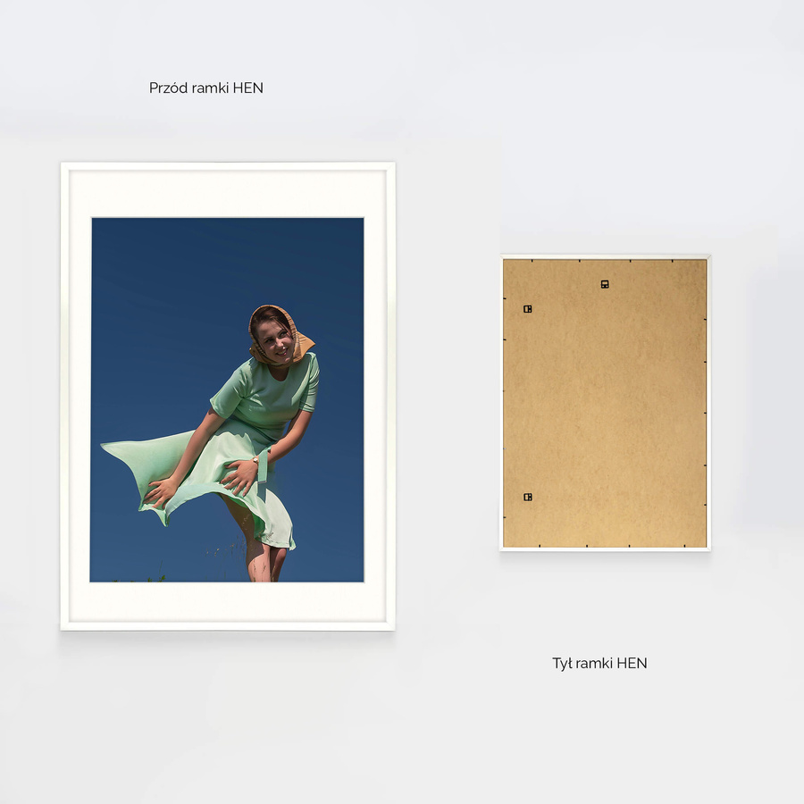 Ramka z passe partout na zdjęcia w rozmiarze 70x100 cm z okienkiem passe partout 60x80 cm