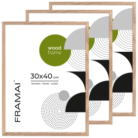 Ramka z drewna dębowego na zdjęcia 3 szt. OAK 30x40 cm