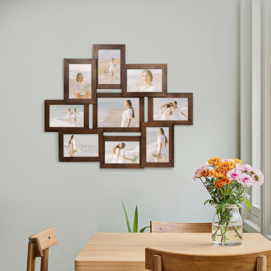 Multirama w brązowym kolorze MULTI HEN 4 na 9 zdjęć ramka na zdjęcia