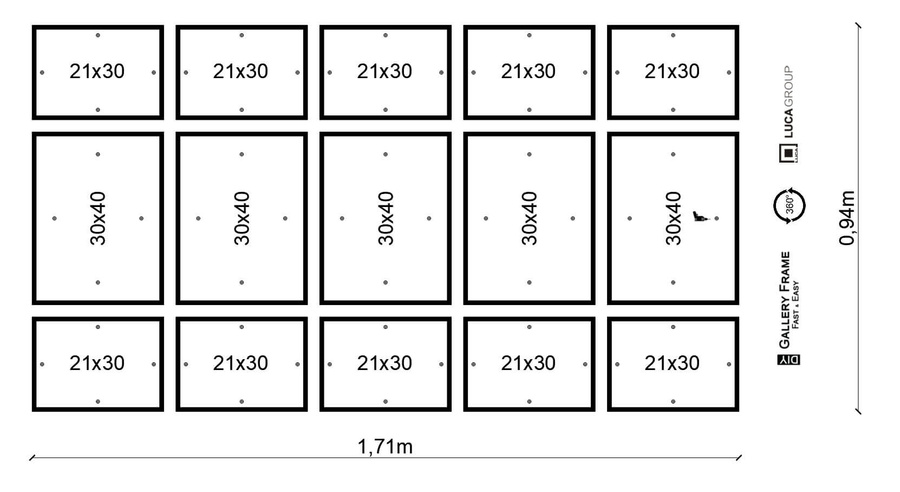 Zestaw ramek PINIA 00 GF0029 - galeria ramek na 15 zdjęć