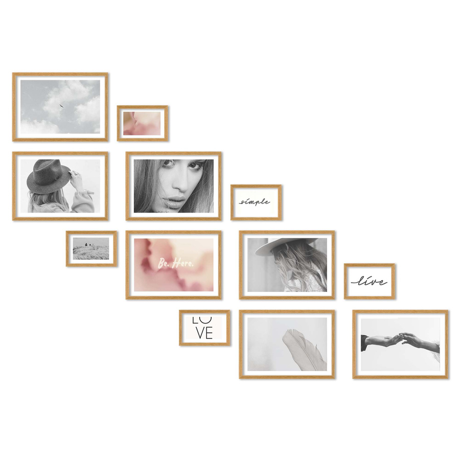 Zestaw ramek PINIA 00 GF0032 L- galeria ramek na 12 zdjęć