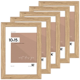 Zestaw 5 brązowych ramek na zdjęcia FDM 02 w rozmiarze 10x15 cm