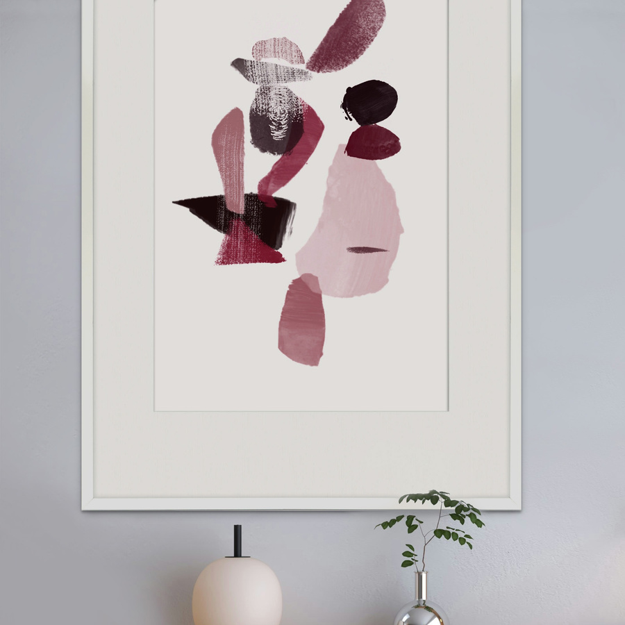 Biała ramka z passe partout na zdjęcia w rozmiarze 70X100 cm z okienkiem passe partout 50x70 cm