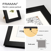 Czarna ramka z passe partout na zdjęcia w rozmiarze 21x29,7 cm z okienkiem passe partout 15x21 cm