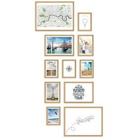 Galeria ścienna PINIA 00 GF0005. Zestaw dębowych ramek na ścianę