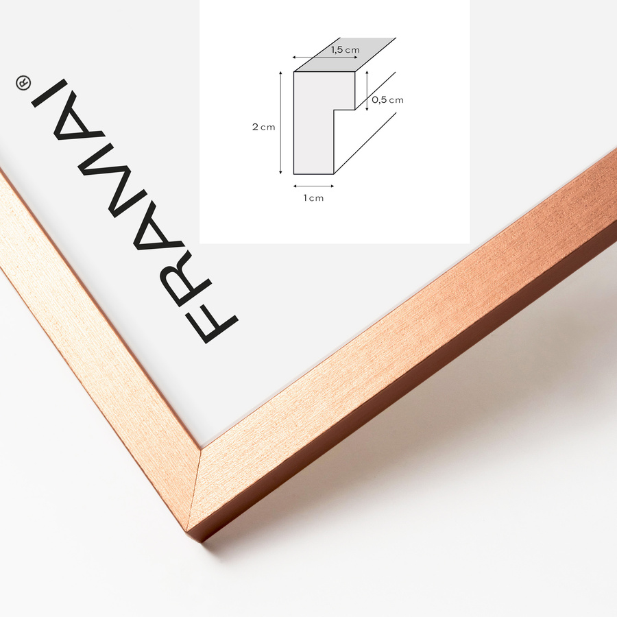 Miedziana ramka na zdjęcia LUX M w rozmiarze 40x40 cm