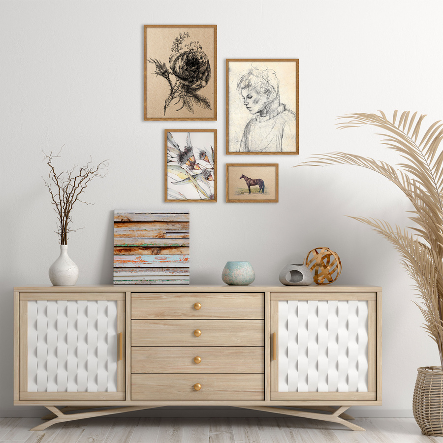 Zestaw dębowych ramek galeria HIT 33 GF0008