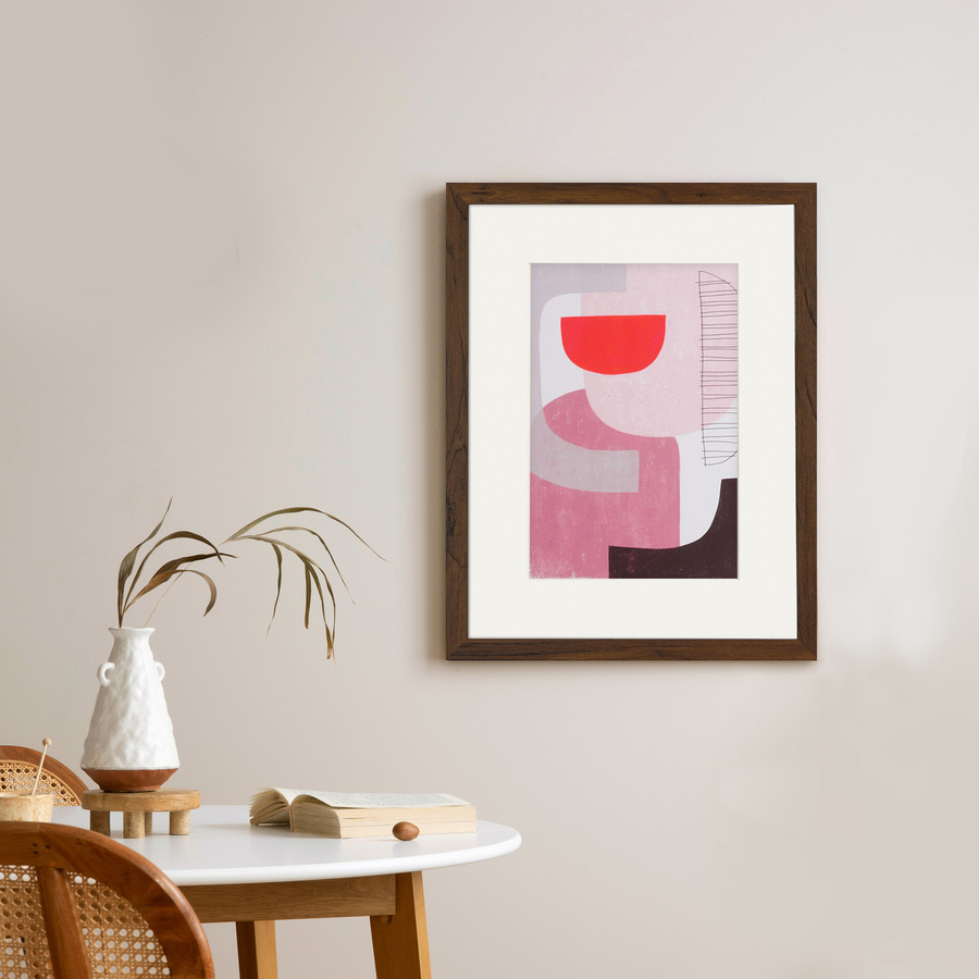 Brązowa ramka z passe partout na zdjęcia w rozmiarze 30x40 cm z okienkiem passe partout 21x30 cm