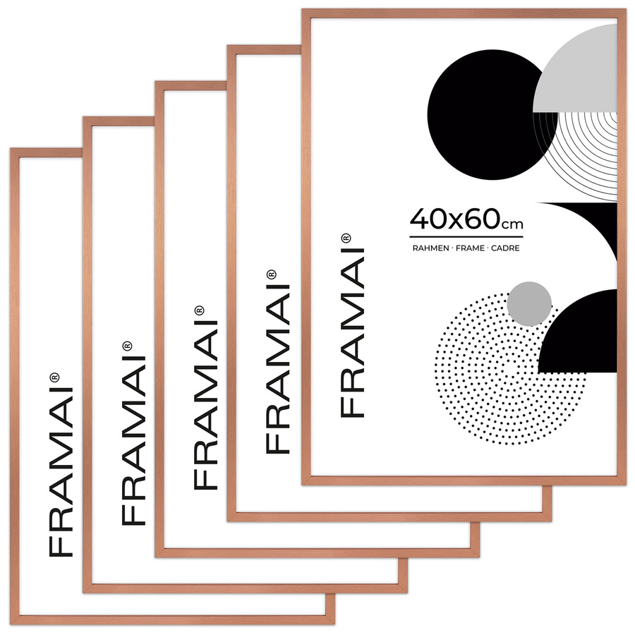 Miedziana ramka na zdjęcia 50x70 cm 5 sztuk zestaw ramek