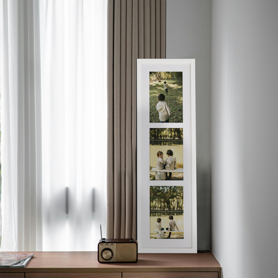 Ramka drewniana galeria passe-partout White 15x52 - kolor biały