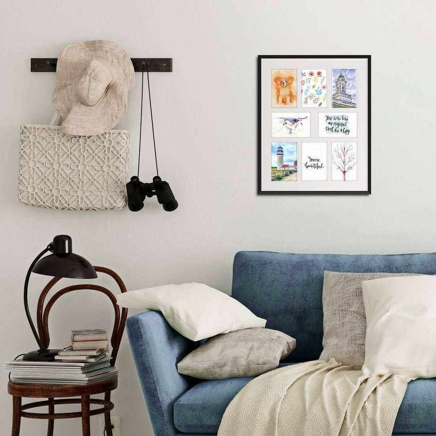 Ramka drewniana galeria passe-partout Black 40x50 A - kolor czarny