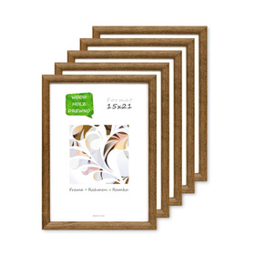 Zestaw ramek drewnianych DIPLO 2867 5 szt. - kolor brązowy