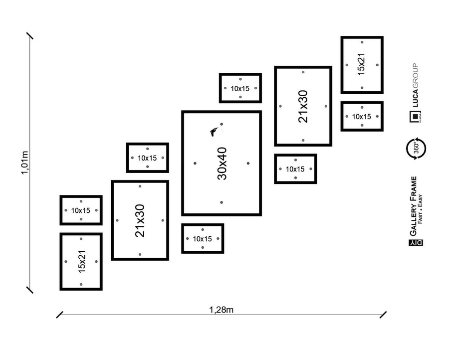 Zestaw ramek PINIA 1 GF0030 R- galeria ramek na 11 zdjęć