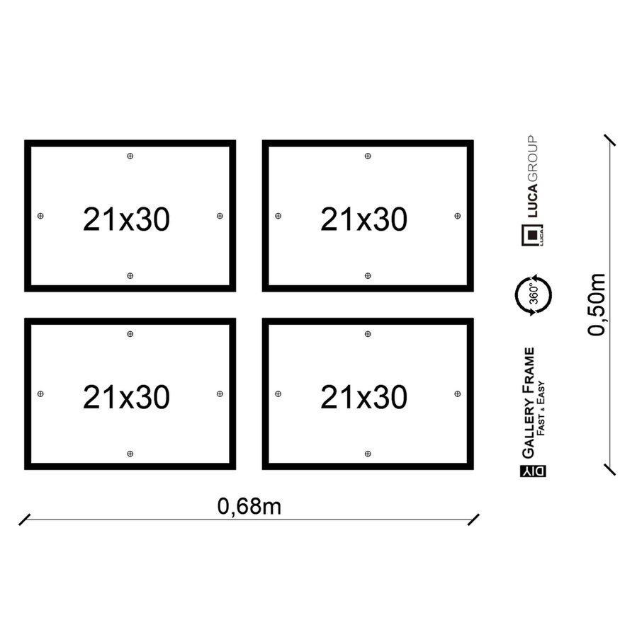 Zestaw ramek PINIA 3 GF0016 - galeria ramek na 4 zdjęcia