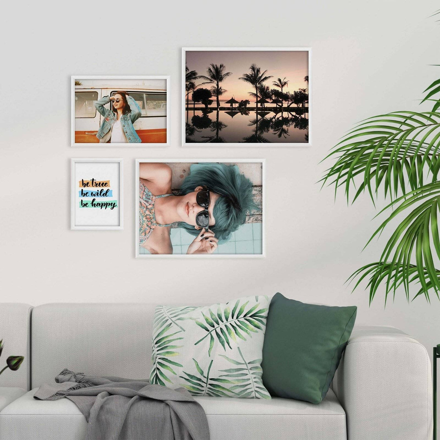 Zestaw białych ramek galeria 1 GF0008 1x 15x21 1x 21x30 2x 30x40 cm