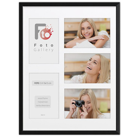 Ramka drewniana galeria passe-partout Black 30x40 B - kolor czarny