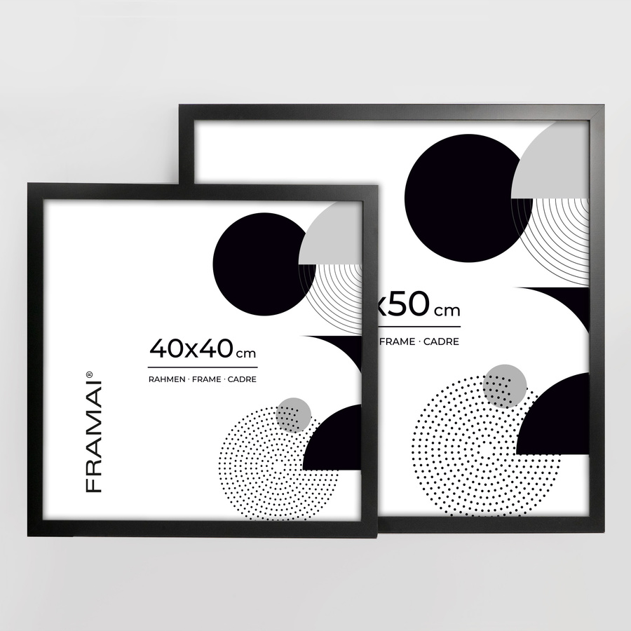 Czarna ramka na zdjęcia o rozmiarze 50x50 cm
