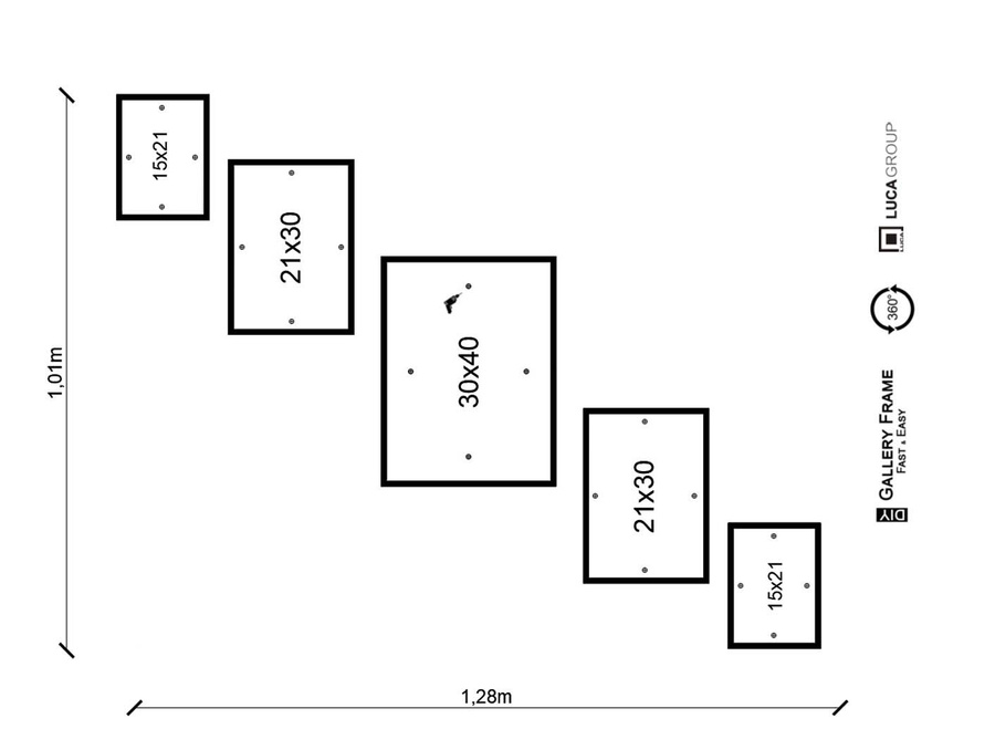 Zestaw ramek PINIA 2 GF0031 L- galeria ramek na 5 zdjęć