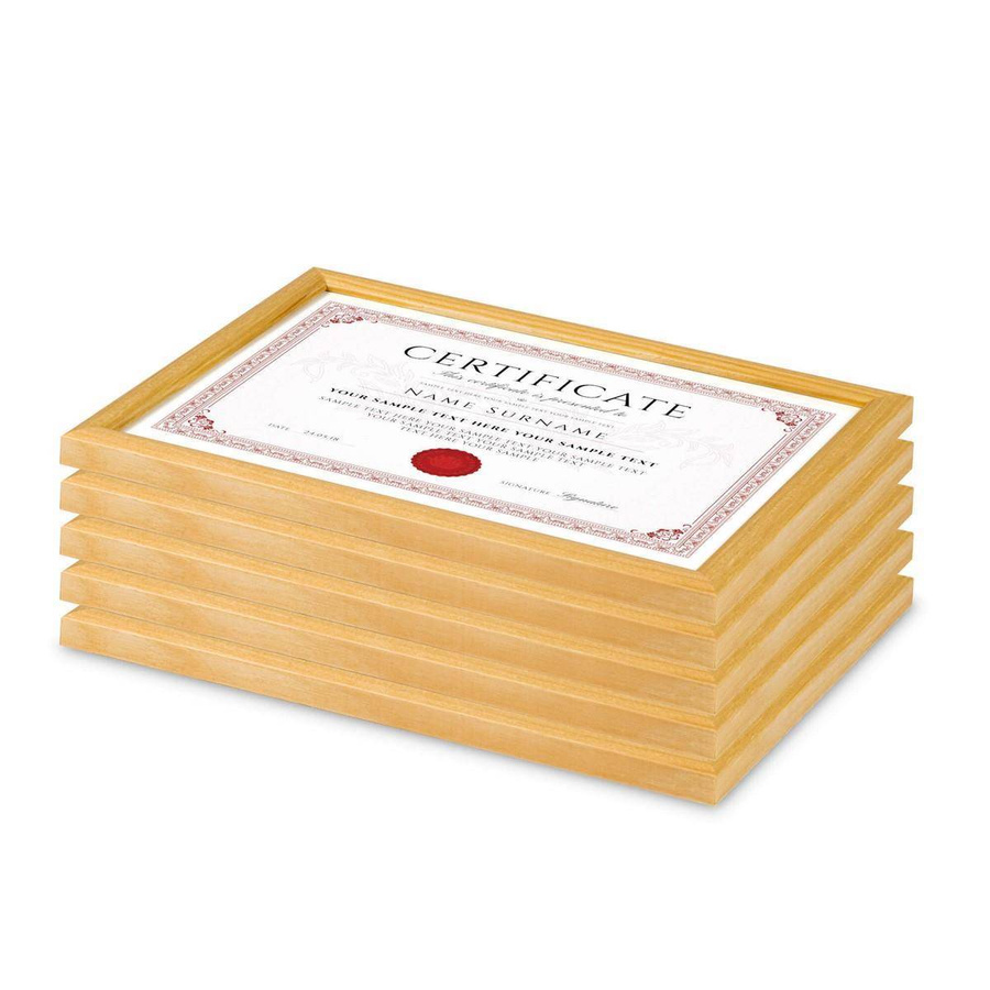 Zestaw ramek drewnianych DIPLO 2866 5 szt. - kolor naturalne drewno