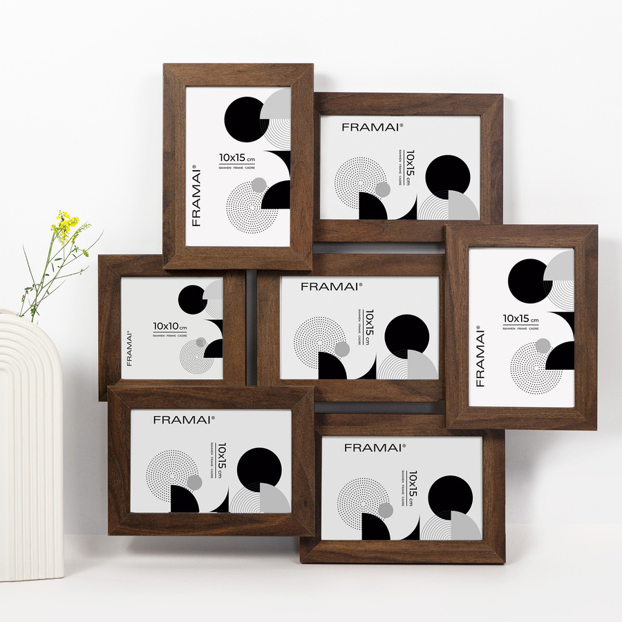 Multirama brązowa MULTI HEN 4 na 7 zdjęć ramka na zdjęcia