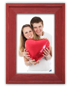 Ramka drewniana RIVOLI 2961, nowoczesna fotoramka na zdjęcia, plakaty lub rysunki - kolor czerwony przetarcia