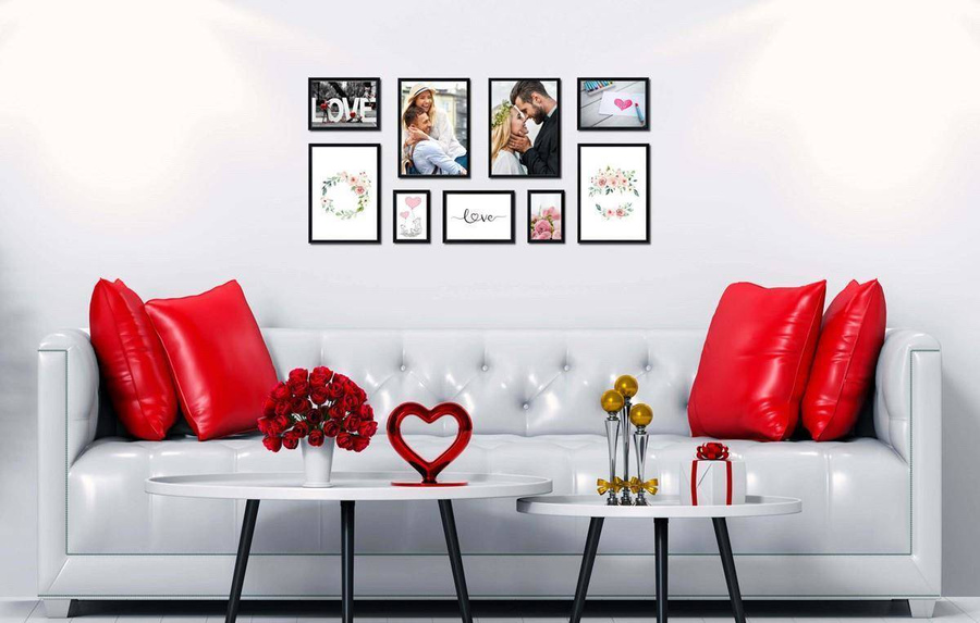 Galeria ścienna PRESTO 2 GF0004. Zestaw czarnych ramek na ścianę