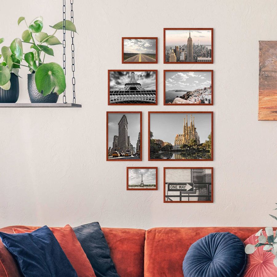 Zestaw brązowych ramek galeria 5 GF9 1x13x18 1x15x21 5x21x30 1x30x40