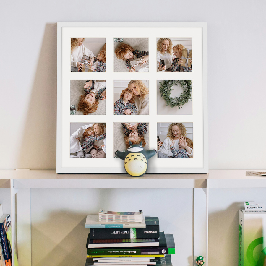 Foto galeria 40x40 cm na 9 zdjęć o wymiarach 10x10 cm biała