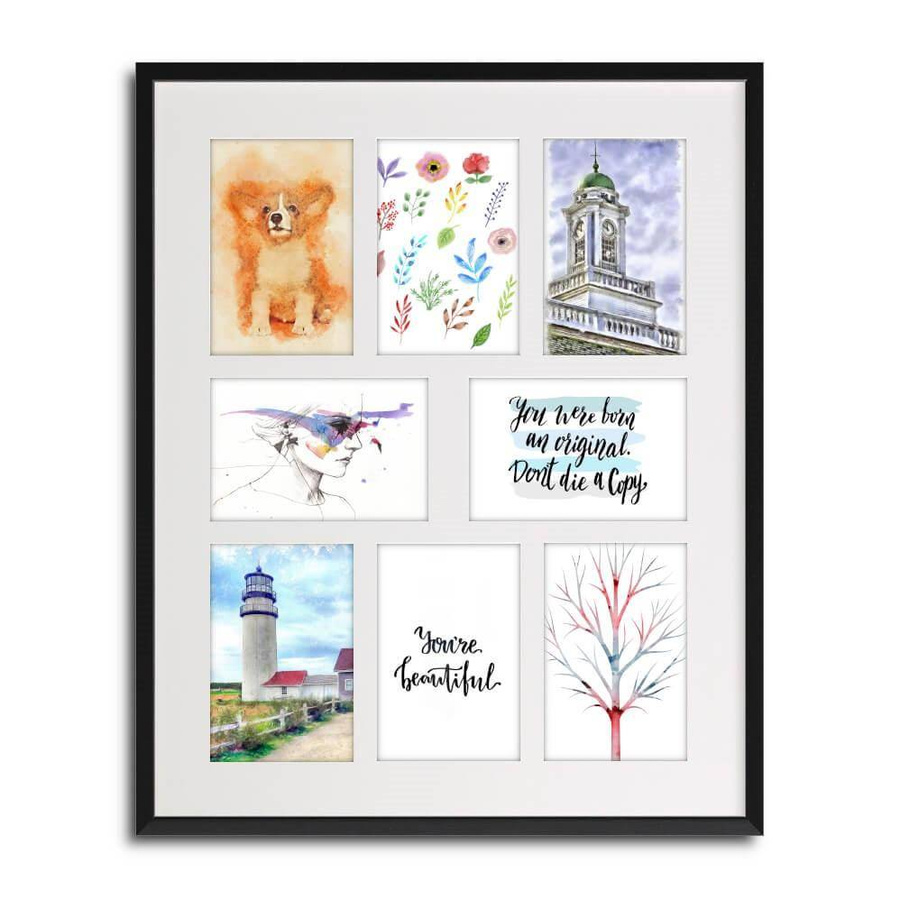 Ramka drewniana galeria passe-partout Black 40x50 A - kolor czarny