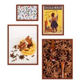 Zestaw brązowych ramek galeria 5 GF0008 1x 15x21 1x 21x30  2x 30x40 cm