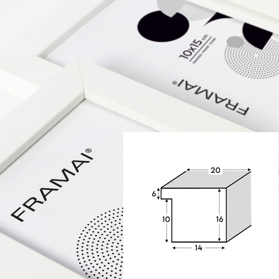 Multirama w białym kolorze MULTI HEN 1 na 9 zdjęć ramka na zdjęcia