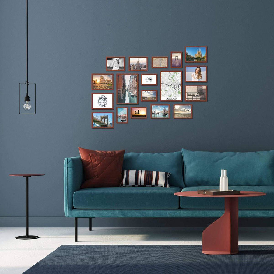 Galeria ścienna PRESTO 5 GF0006. Zestaw brązowych ramek na ścianę