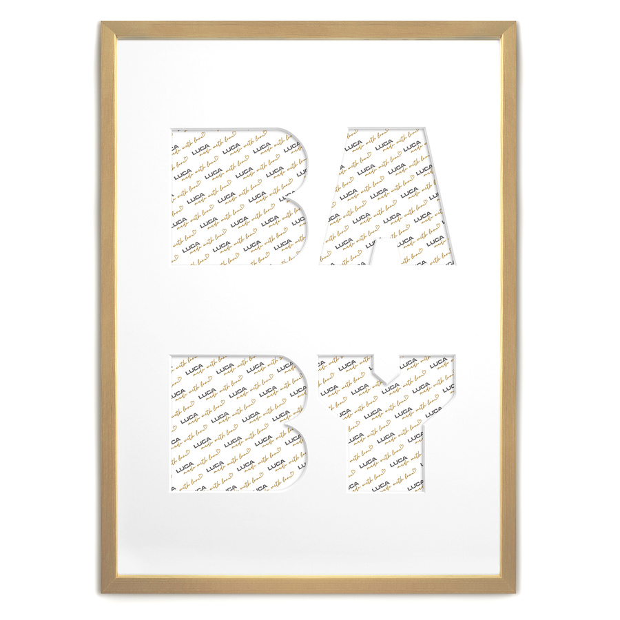 Ramka na zdjęcia BABY jasne drewno. Ramka z passe partout o rozmiarze 30x40 cm