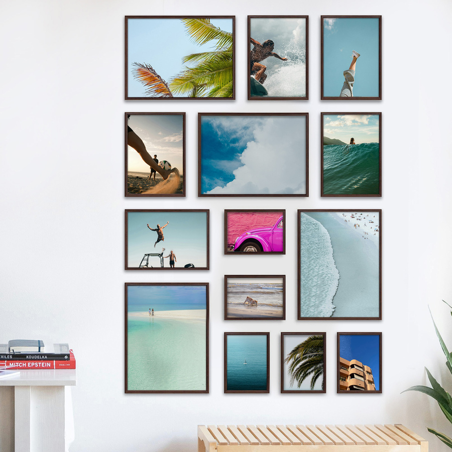 Galeria ścienna PRESTO 44 GF0001. Zestaw brązowych ramek na ścianę