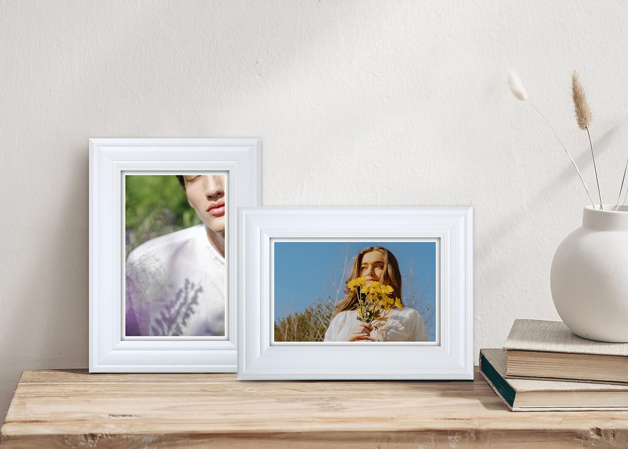 Ramka drewniana BARI 2779, szlachetna i trwała fotoramka na zdjęcia, plakaty lub obrazy - kolor biały