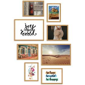 Galeria ścienna PINIA 00 GF0007. Zestaw dębowych ramek na ścianę